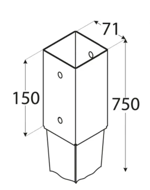podstawa-slupa-wbijana-do-ziemi-kotwa-70x70x750-pergola-wspornik-dlugosc-calkowita-750-mm