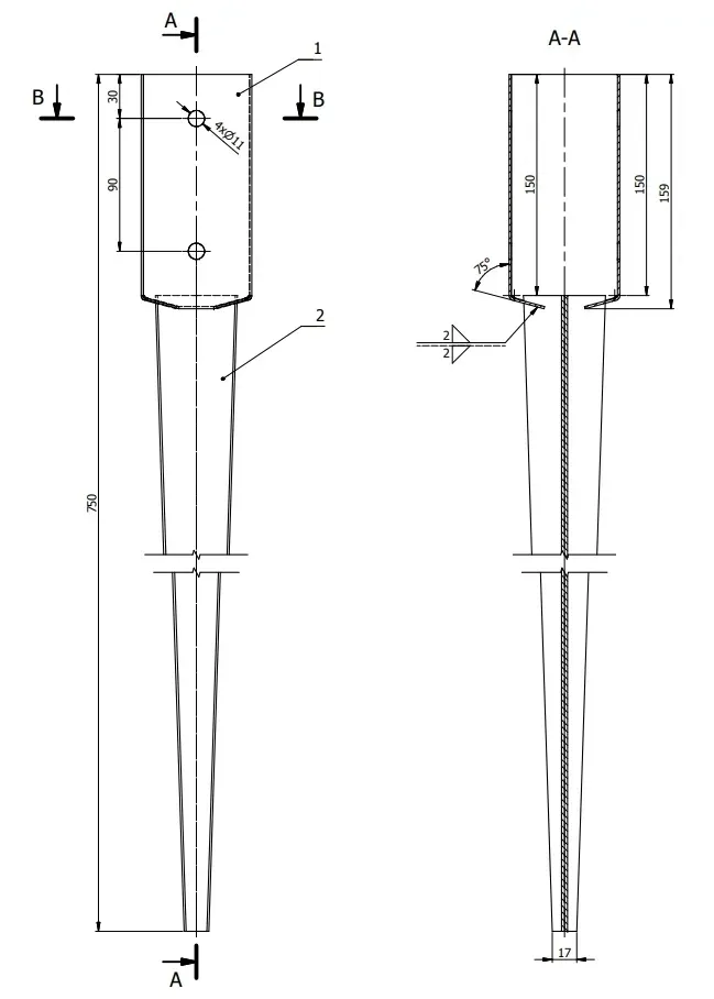 podstawa-slupa-wbijana-do-ziemi-kotwa-70x70x750-pergola-wspornik