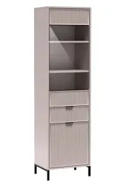 witryna-stojaca-55x196x41cm-kaszmirowa-szklana-ryflowane-fronty-pojemna