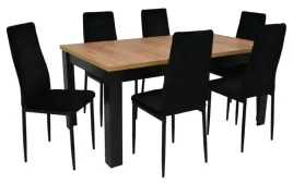 stol-z-krzeslami-6x-krzeslo-ik-07-czarne-welurowe-stol-c-14-90x160-200-cm