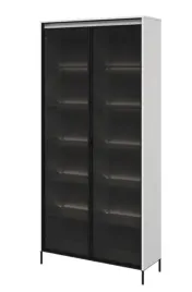 witryna-z-oswietleniem-92cmx196cmx34cm-stojaca-biala-trend-szklana-pojemna