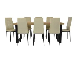 loftowy-zestaw-mebli-stol-80x140-240-cm-metal-x-8-krzesel-ik-07-bezowy