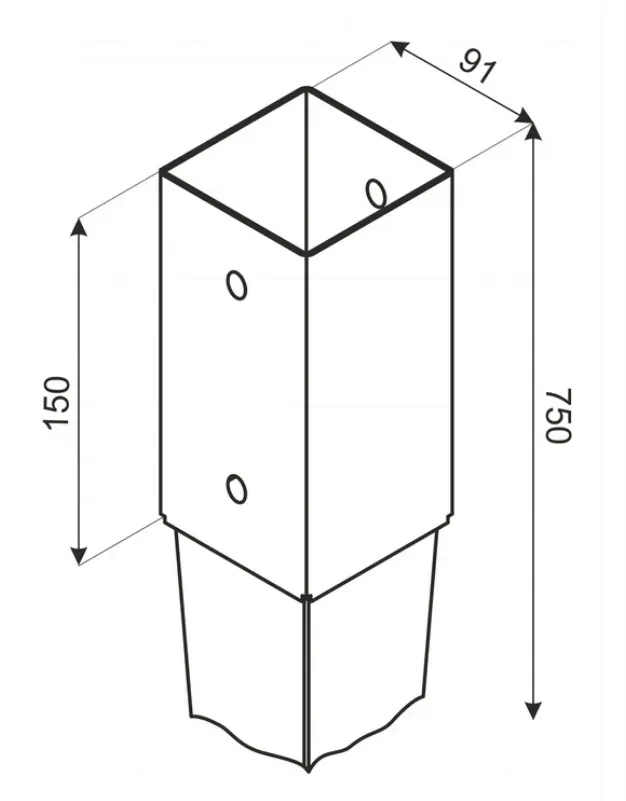 podstawa-slupa-kotwa-wbijana-90x90x750mm-wspornik-stan-nowy