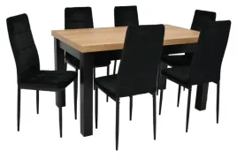 stol-z-krzeslami-s-7-80x140-180-cm-dab-pradawny-6x-krzeslo-ik-07-czarne