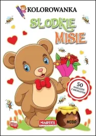 kolorowanka-slodkie-misie-z-brokatowymi