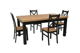 loftowy-komplet-kuchnia-salon-jadalnia-stol-90x160-210cm-4-krzesla-czarny