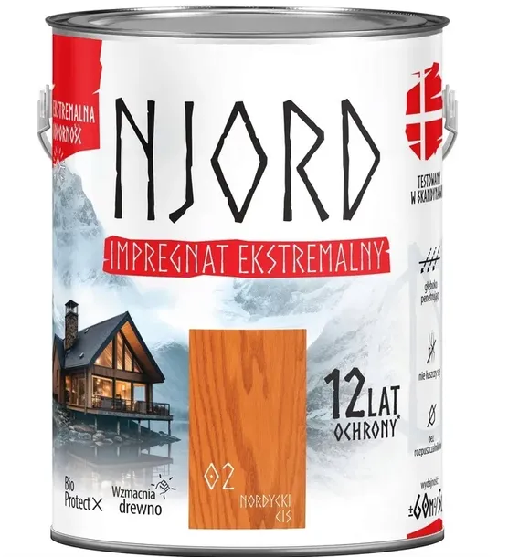 NJORD IMPREGNAT EKSTREMALNY DO DREWNA 12 LAT OCHRONY NORDYCKI CIS 5L