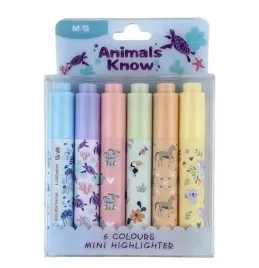 zakreslacze-mini-animals-planet-6-kolorow-mandg