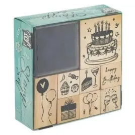 pieczatki-drewniane-8szt-z-kalamarzem