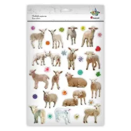 naklejki-papierowe-owce-kwiaty-31szt