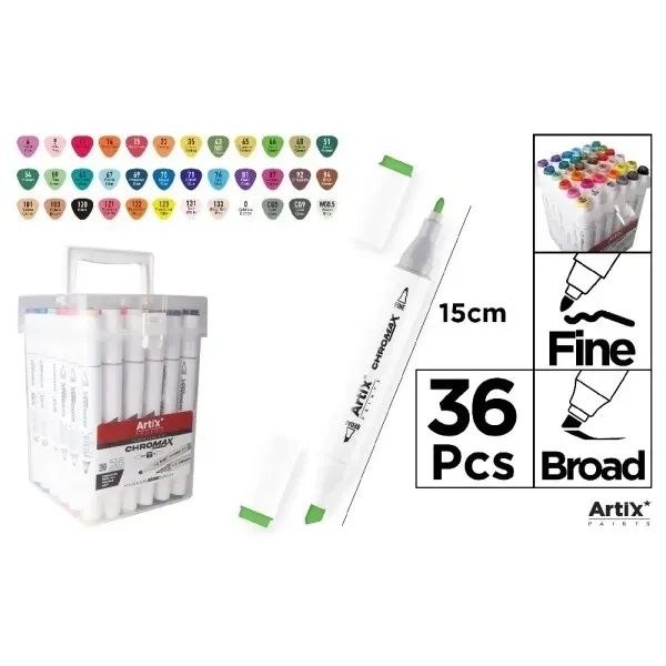 markery-dwustronne-chromax-36-kolorow-stan-nowy