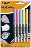 marker-marking-pastel-permanentny-5-kolorow-bic-stan-nowy