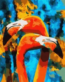 malowanie-po-numerach-pomaranczowe-flamingi-40x50