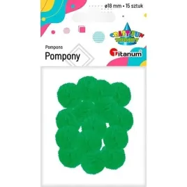 pompony-poliestrowe-18mm-zielone-15szt