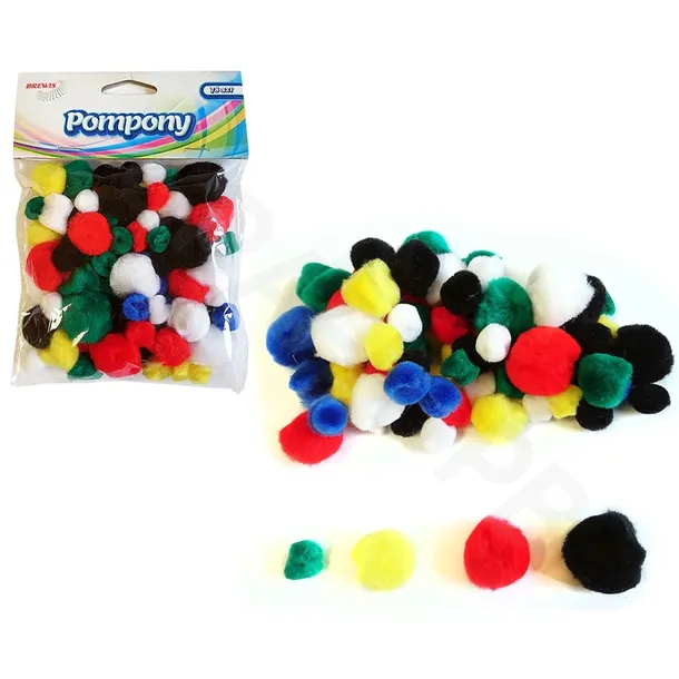 pompony-78szt-srednica-2-5-cm