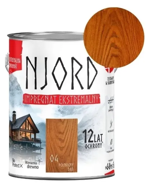 NJORD Impregnat ekstremalny do drewna 12 lat ochrony - północny dąb 5L