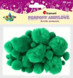 pompony-akrylowe-zielone-45szt-stan-nowy