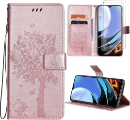 etui-do-xiaomi-redmi-9t-rozowe-zamykane-z-klapka-2x-szklo-hartowane