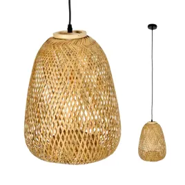 Zdjęcie produktu Lampa boho BEIRUT wisząca E27 lampa sufitowa BAMBUS pleciona na E27