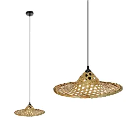 Zdjęcie produktu Lampa wisząca BRAGA styl boho NATURALNA klosz 40cm pleciona BAMBUSOWA 1xE27