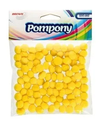 pompony-zolte-10mm-100szt