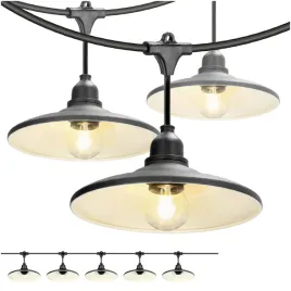 Zdjęcie produktu ZESTAW CRETE Girlanda ogrodowa 5m + kabel 5m + 5x klosz czarny M2