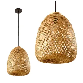 Zdjęcie produktu Lampa boho BEIRUT wisząca E27 lampa sufitowa BAMBUS pleciona na E27