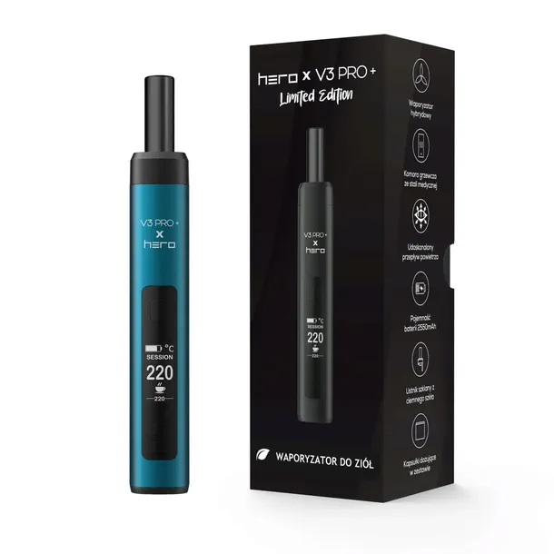Waporyzator XMAX V3 PRO+ X Hero Limited Edition Blue do suszu ziół CBD