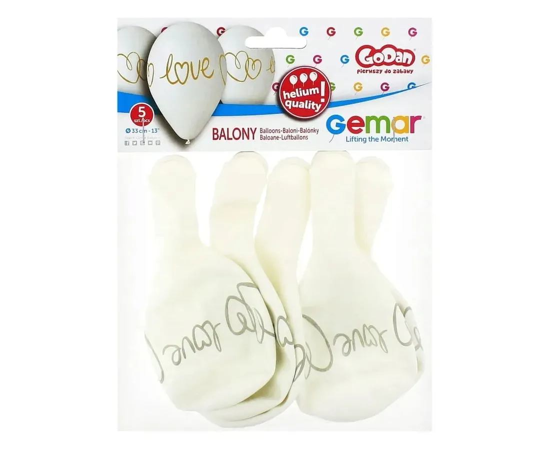 balony-biale-love-13-5szt