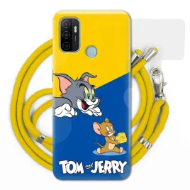 etui-quick-do-oppo-a53-zolta-smycz-z-motywem-bajki-tom-i-jerry-rozne-wzory