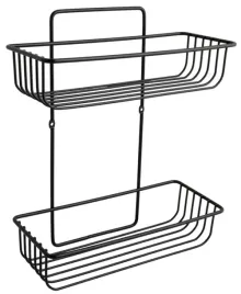 polka-druciana-pod-prysznic-dwa-poziomy-czarny-przykrecany-loft-nowoczesny