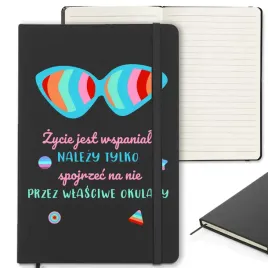 notes-czarny-w-linie-z-gumka-zycie-jest-wspaniale-120-kartek-wiele-wzorow