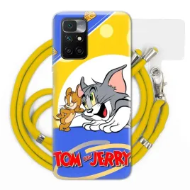etui-quick-do-xiaomi-redmi-10-zolta-smycz-z-motywem-bajki-tom-i-jerry-wzory