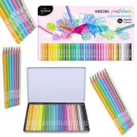 kidea-kredki-olowkowe-trojkatne-pastelowe-36-kol-metalowe-opakowanie
