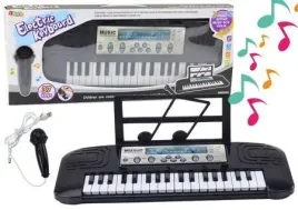 pianinko-elektryczne-stojak-mikrofon-czarne