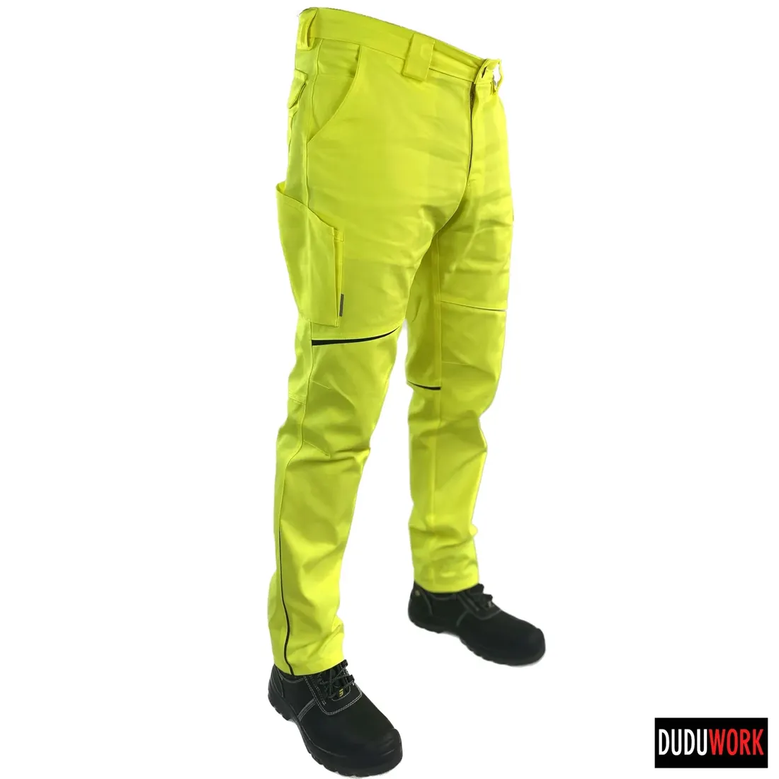 spodnie-robocze-duduwork-fluo-zolte-56-stan-nowy