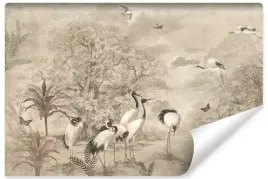 fototapeta-do-salonu-zurawie-styl-vintage-abstrakcja-450x300