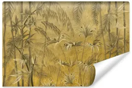fototapeta-do-salonu-mural-liscie-tropikalne-abstrakcja-beton-450x300