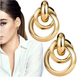 kolczyki-zlote-kola-podwojne-okragle-wiszace-pancerka-sztyft-twist-mini