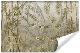 fototapeta-do-sypialni-liscie-tropikalne-abstrakcja-beton-mural-450x300