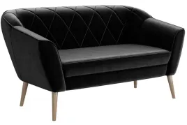 sofa-czarna-tapicerowana-2-osobowa-140-cm-na-drewnianych-nozkach-glori