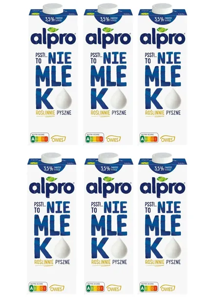 ALPRO NAPÓJ ROŚLINNY OWSIANY BEZ LAKTOZY I CUKRU TO NIE MLEKO 3,5% 6x 1L