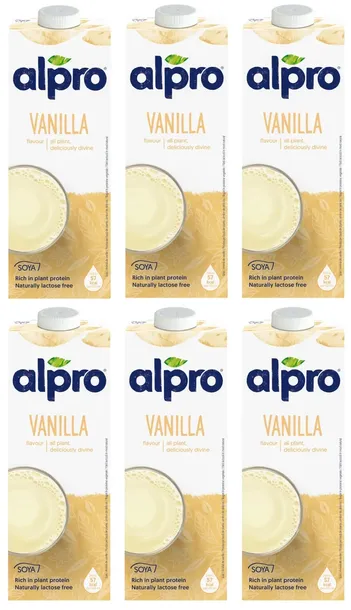 ALPRO NAPÓJ SOJOWY O SMAKU WANILIOWYM Z WAPNIEM I WITAMINAMI 6x 1L