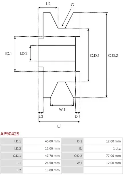 kolo-pasowe-alternatora-ap9042s-producent-czesci-as-pl