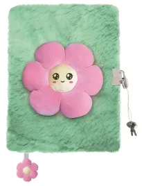 pamietnik-z-klodka-3d-wlochacz-pink-flower-a5-96-kartek