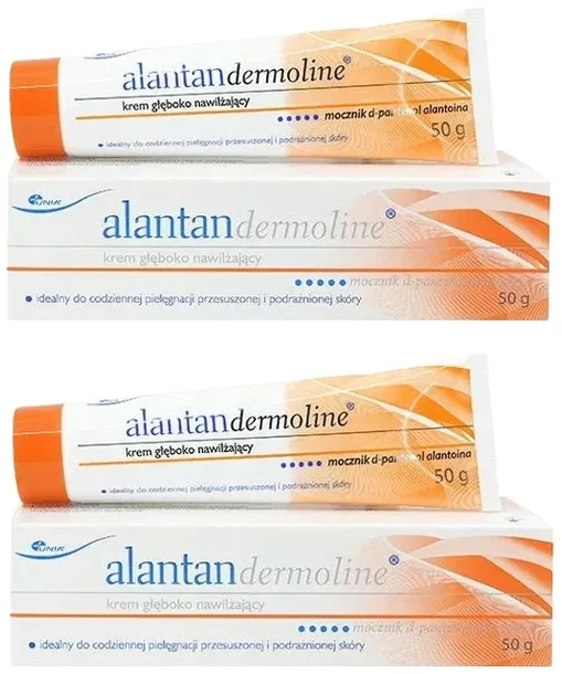 2x ALANTAN DERMOLINE Krem głęboko nawilżający skóra sucha podrażniona 50g