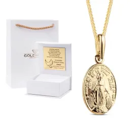 zloty-komplet-lisi-ogon-z-medalikiem-na-chrzest-komunia-swieta-14kt-585