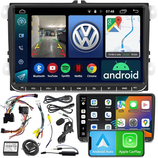 RADIO NAWIGACJA NCS RS-405 ANDROID VW CADDY 2004 - 2020 BLUETOOTH 2DIN