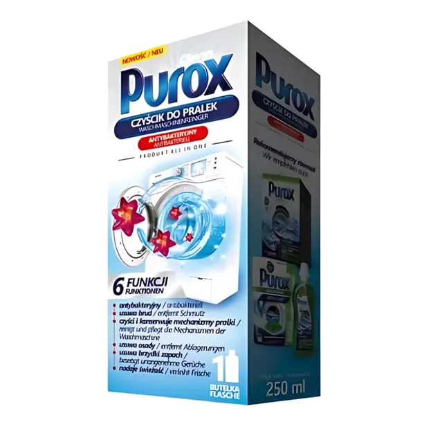 PŁYN Czyścik do PRALEK antybakteryjny PUROX 250 ml czystość bez kamienia
