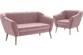 meble-rozowe-sofa-z-fotelem-2-1-na-drewninych-nozkach-z-przeszyciami-glori